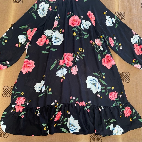 Old Navy NWT! V302842 Long Sleeve Versatile Dress In Black Floral Size XXL - Picture 12 of 16